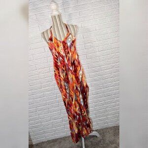 Filly Flair Multicolored Draping Maxi Dress Size Small